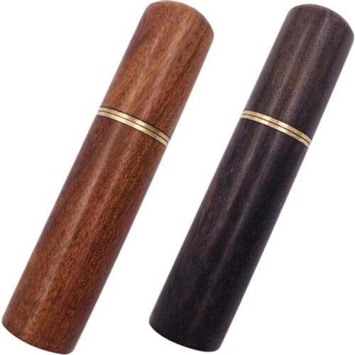 Wooden Toothpick Holder Pearwood Wood Capsule Bucket Box Hiking Portable Toothpick Handmade Storage Box 8.5*1.6cm