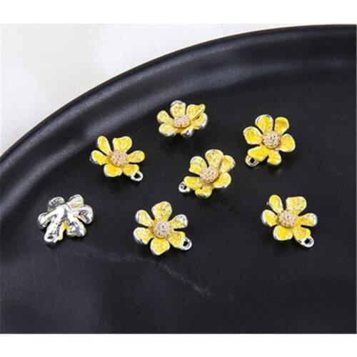 6pcs korean style Colorful elegant pendant small fresh wind retro flower Earrings for Women Girls Fashion DIY earrings material
