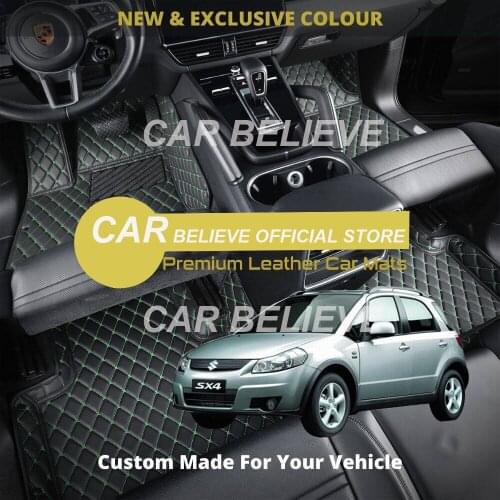 Leather Car Floor mats For Suzuki SX4 Hatchback 2018 2017 2016 2015 2014 2013 2012 2011 2010 2009 Carpets Rugs Pads Accessories