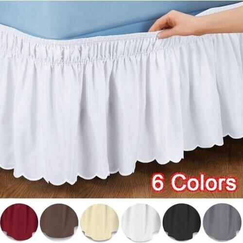 Hot Sale New Solid Elastic Bed Skirt Home Hotel Bedroom Decorations Supplies Home Textile Products 6 Colors S/M/L/XL