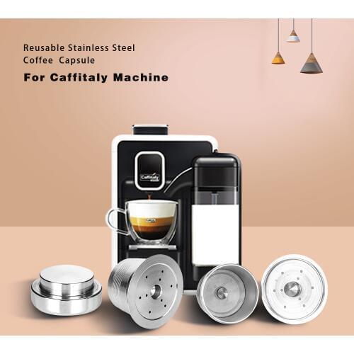 Refillable Coffee Filters For Caffitaly Tchibo Cafissimo Classic K-fee Stainless Steel Reusable Coffee Capsule & Tamper Set
