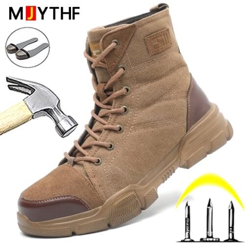 Male Steel Toe Boots For Men Military Work Boots Indestructible Work Shoes Desert Combat Safety Boots Army Safety Shoes Boots