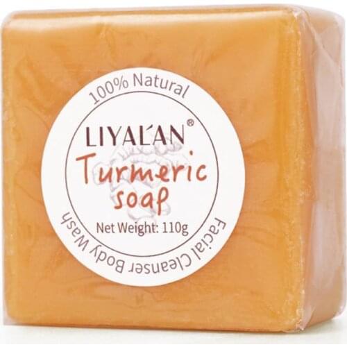 Turmeric Soap Herbal Natural Scrub Cleaning Nourishing Removal Treatment Oil-Control Mite Face Skin Care Whitening Soap Acn C0W6