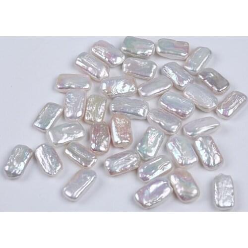 Natural 9-10mm White Rectangle Shape Pearl Bead Wholesale Loose Freshwater Pearl