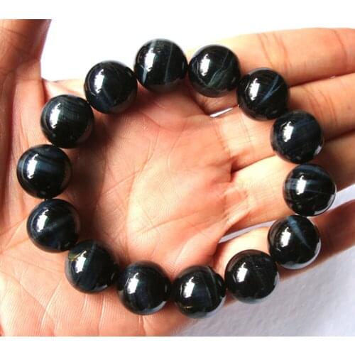 Natural Blue Tiger Eye 14mm Round Beads Bracelet Women Man Jewelry Accessories Weddings Parties Gift