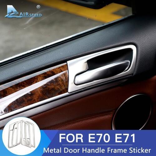 Airspeed Stainless Steel for BMW X5 E70 X6 E71 Accessories for BMW E70 X5 E71 X6 Interior Trim E70 E71 Sticker Door Handle Frame