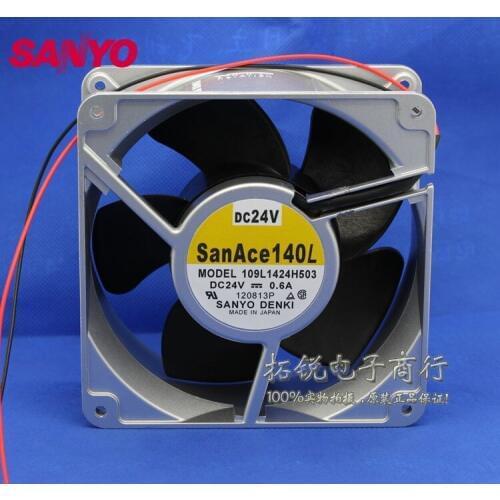 SANYO New and original 109L1424H503 14050 14CM 140mm 24V 0.6A Axial cooling fan aluminum frame 140*140*50mm