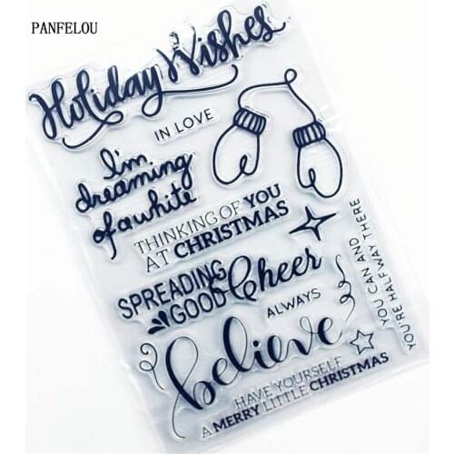 PANFELOU Warm gloves Transparent Clear Silicone Stamp/Seal for DIY scrapbooking/photo album Decorative clear stamp sheets