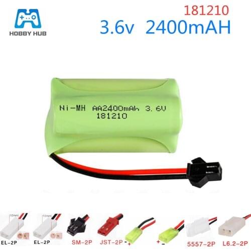 Rechargeable 3.6v 2400mah Battery 2400mah NI-MH AA 3.6v battery pack for RC toy Car Boat model Remote Control toys electric toys