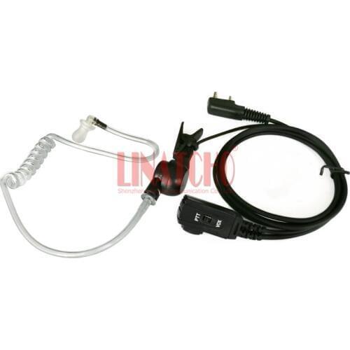 Walkie talkie press to talk VOX transparent air tube earphone, handsfree earpiece 2-PIN K connector