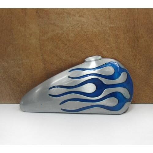 BuckleClub retro western blue motor flames belt buckle western jeans gift belt buckle FP-02873-2 PEWTER FINISH drop shipping