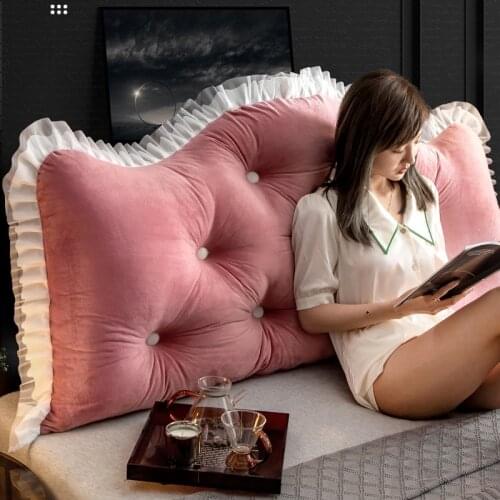 No Filler Pink Crown Cushion cover Bed Back Sofa Princess Queen King Home Decor Soft Velvet Headboard Floor Seat Throw Pillow