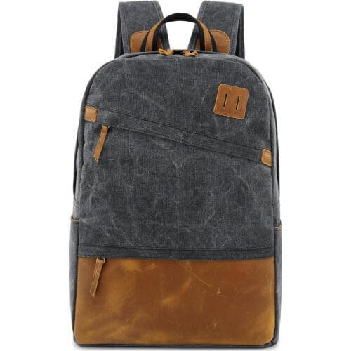 M218 New Vintage Leather Military Backpacks Men/Women Laptop School Backpacks Men Travel Bag Canvas Backpack Berchirly Daypacks