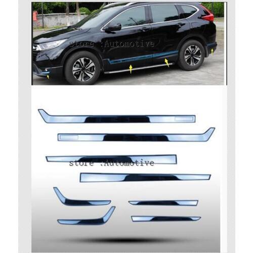 Blue STEEL SIDE DOOR BODY MOLDING TRIM COVER LINE GARNISH STICKER ACCESSORIES 8PCS/SET FOR HONDA CRV CR-V 2017 2018 2019
