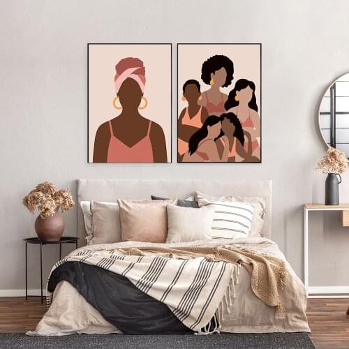 Nordic Hot Air Balloon Canvas Poster Abstract Woman Quote Painting Wall Art Print Landscape Pictures Modern Living Room Decor