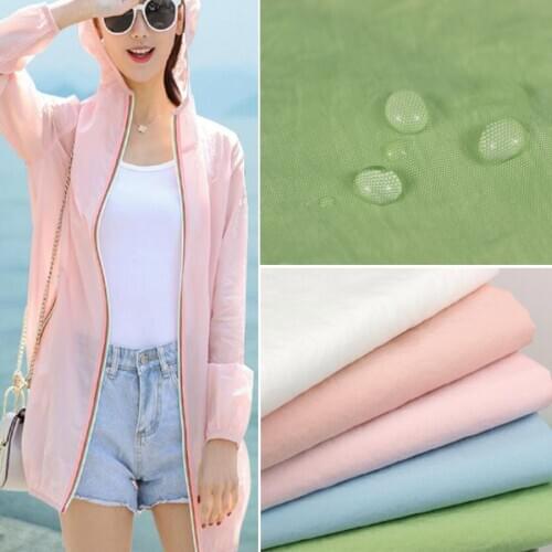 Sunscreen Clothes Fabric Women Beach Clothes Water-proof Diy Windbreak thin coat Fabric for Childrens Wear Thin Coat Fabric