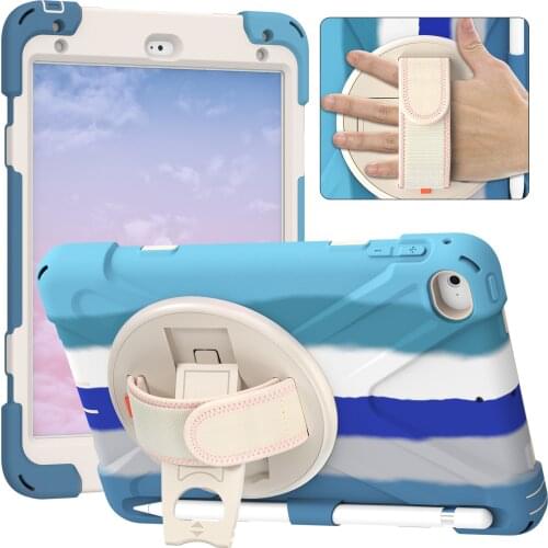 Heavy Duty Case For iPad mini 4 mini 5 7.9'' 2019 Cover A1538 A2133 Hand Strap Silicone PC Case For iPad mini4 mini5 7.9'' Funda