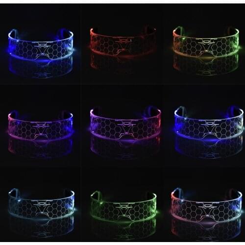 LED Visor Glasses Light Up Glasses for Cosplay Halloween Bars Clubs Parties