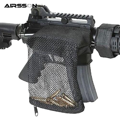 Tactical Rifle Ammo Brass Shell Catcher Military Gear Holder Mesh Trap Nylon Mesh Zipper Bag Bullet Pack Hunting Gun Accessories