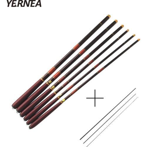 Yernea Ultra Light Stream Fishing Rod Telescopic Carbon Fiber Feeder Fishing Rod Carp Pole 3.0M 3.6M 4.5M 5.4M 6.3M 7.2M Rod