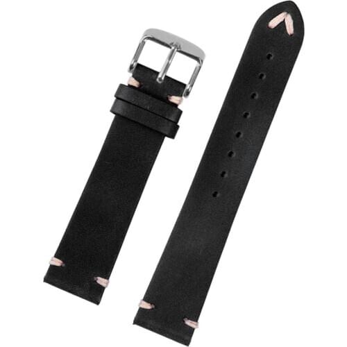 Universal soft leather watch band fashion all-match black brown wristwatches strap 18mm 20mm 22mm mens bracelet