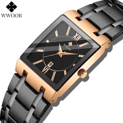 WWOOR 2021 Gold Watch Women Square Quartz Waterproof Ladies Watches Top Brand Luxury Elegant Wrist Watch Female Relogio Feminino