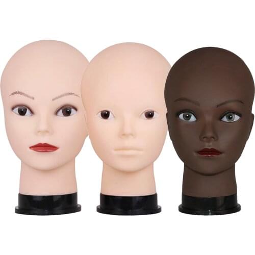 Lightweight PVC Manikin Head Wigs Cap Stand Wig Head Display Holder Glasses Mannequin Foam Female Practical for Makeup Practice
