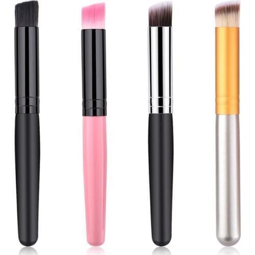 1pc 4 Colors Makeup Brush for Foundation Concealer Primer Nylon Wool Aluminum Tube Wooden Handle Face Beauty Tools Hot Wholesale