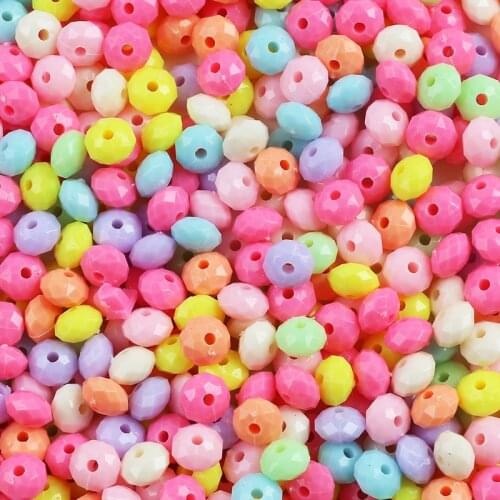 100pcs/lot Acrylic Beads 8x8x6mm Rondelle Loose Spacer Beads for Needlework Jewelry Making Handmade DIY Bracelet Accessories