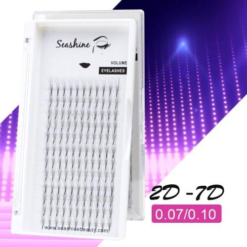 12 Lines Seashine Russian Volume Eyelash Extensions Pre made Lash Extension Faux Mink Free Shipping