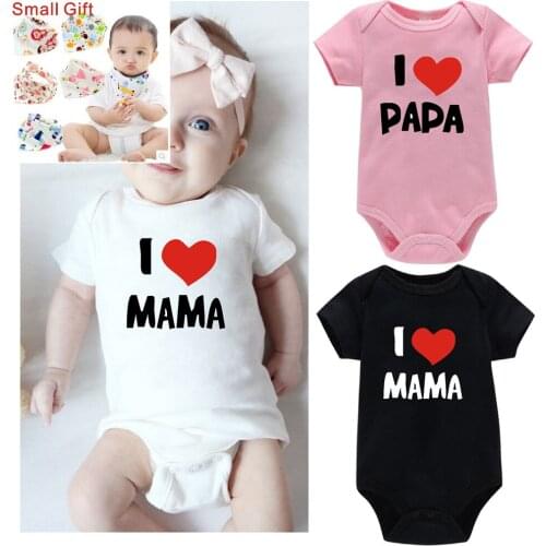 2PCS baby bodysuit ropa bebe recien nacido newborn girl toddler girl summer clothes lotes al por mayor ropa Papa Mama Print