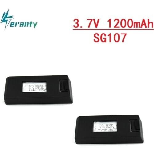 2Pcs SG107 Drone Battery RC Drone Spare Parts 3.7V 1200mAh Lipo Battery for SG107 Drones RC Quadcopter Helicopter Accessories