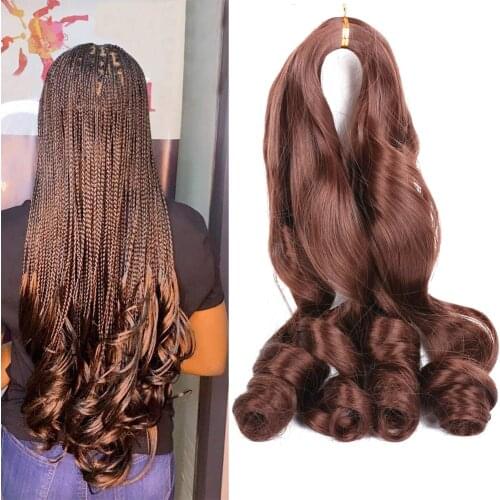 20inch Spiral Curls Loose Wave Synthetic Braiding Hair Extension Pre Stretched Crochet Braids For Black Women 150gram