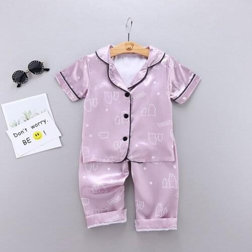 2020 Popular New Children Sleepwear Animal Dot Print Casual Tops Short Sleeve +Trousers Pajamas 2pcs Sets Baby Boy Girl Pajamas