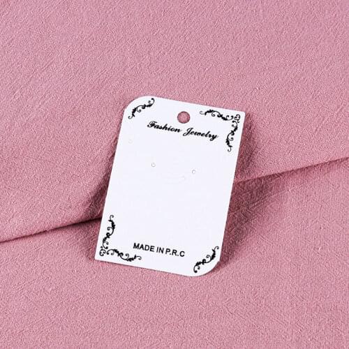 30pcs/lot New White Paper Earring Jewelry Display Card 5x7.5cm Classical Necklace Stainless Steel Pattern Studs Ear Drops Cards