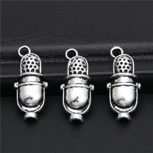 30pcs Microphone Charms Bracelet Necklace Pendant Charms For Jewelry Making Accessories DIY Handmade Crafts A2933