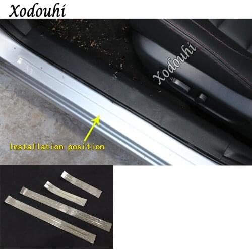 For Nissan Qashqai 2019 2020 2021 Stickers Ornament Stainless Steel Pedal Door Scuff Plate Cover Threshold External Trim 4pcs