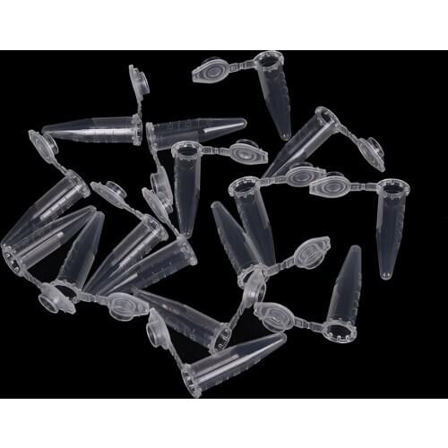 50 or 100PCS 0.5ML Micro Plastic Test Tube Centrifuge Vial Snap Cap Container for Laboratory Sample Specimen Storage Bottles