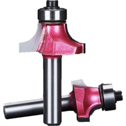 8mm Woodworking Tool R-shape Chamfer Carving Trimming Knife with Bearing Milling Cutter for Wood Corner Round Over Router Bit