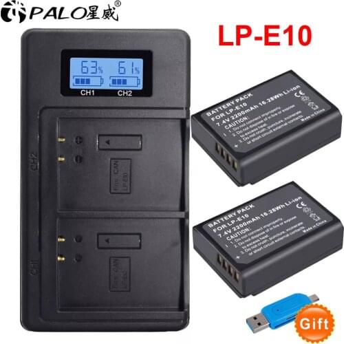 PALO LP-E10 LPE10 LP E10 camera battery for Canon EOS 1100D 1200D 1300D 2000D 4000D Rebel T3 T5 T6 KISS X50 X70 Battery LP-E10-C