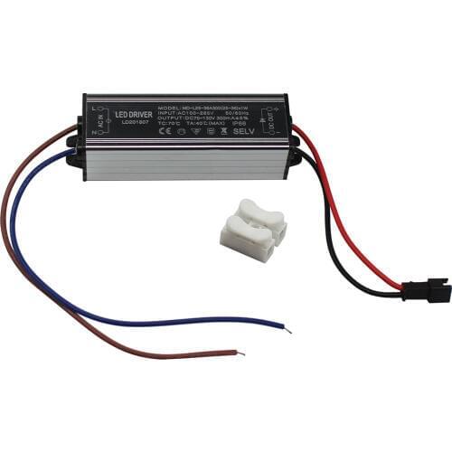 Aluminium IP66 25-36W LED Driver 300mA AC 100-265V to DC 75- 130V Waterproof Power Supply Lighting Transformer Drivers Ballast
