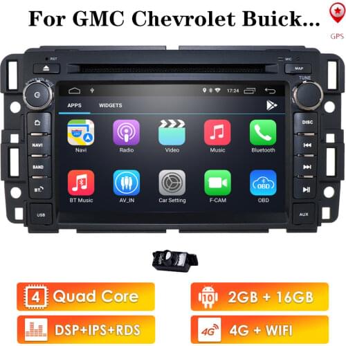 Android 7"Car Multimedia Player GPS Navigation Stereo Radio For GMC Sierra Yukon Chevrolet Chevy Tahoe Suburban obd2 rds dtv cam