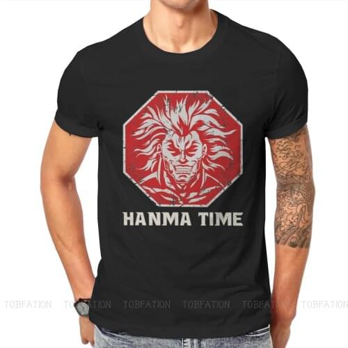 Badass Essential Hipster TShirts Grappler Baki Hanma Yujiro Dou Manga Men Harajuku Cotton Streetwear T Shirt O Neck Big Size