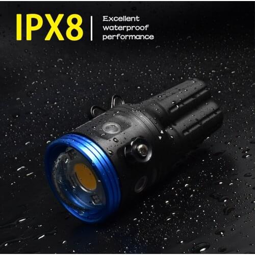 Seafrogs 100meter 5000lms RGB Video Diving Torch Underwater Waterproof Flashlight Strobe