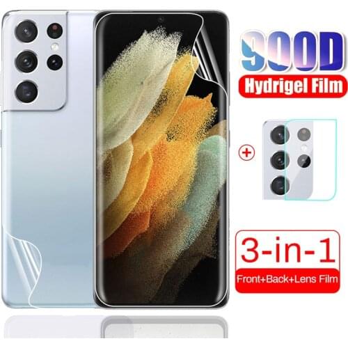 Sansung s21 ultra hydrogel film for samsung galaxy s21 s 21 ultra s21ultra hd front back screen protector camera film note glass
