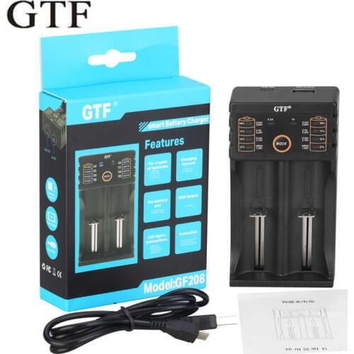 GTF GF208 USB Intelligent Battery Charger with Power Bank Function for Ni-MH Lithium for 14500 26650 18350 18650 Battery Cells