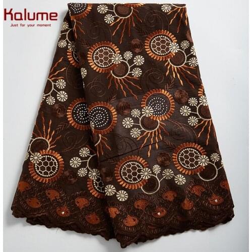 Kalume 2021 New Arrival African Swiss Cotton Lace Fabric Embroidery Nigerian Swiss Voile Lace In Switzerland For Dress Sew F2305