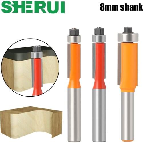 1Pc 8 SHANK Flush Trim Router Bit End Bearing For Woodworking Cutting Tool