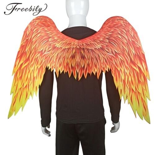 Bird Wings Costume Angel Wings with Elastic Straps Rainbow Wings for Kids Women Men Carnival Halloween Fancy Dress Costume Props