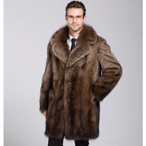 Mens winter down jacket 2020 new Mens clothing Marten overcoats mink fur coat leather whole mink imitation fur casual